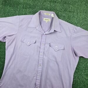 Sheplers Mens Lavender Purple Short Sleeve Western Pearl Snap Shirt 16.5